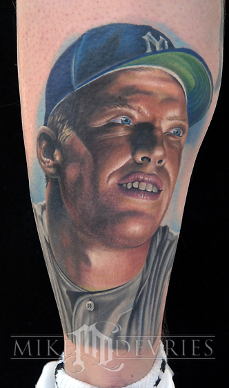 Mike DeVries - Mickey Mantle Tattoo